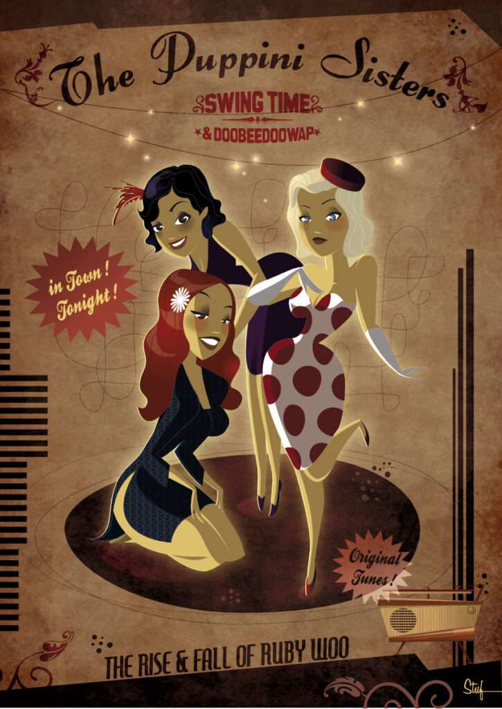 illustration poster concert retro jazz