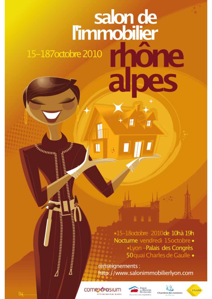 illustration poster salon immobilier lyon
